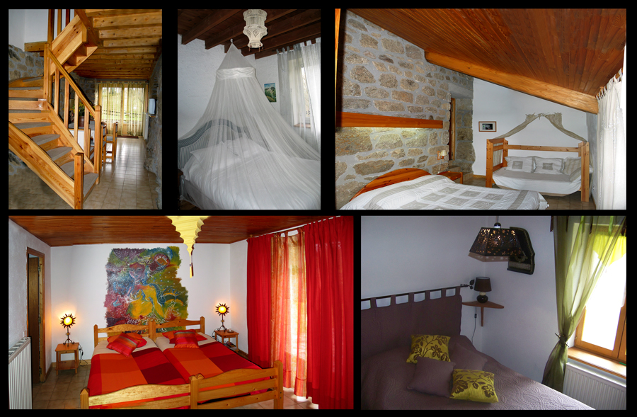Les Grillons - The Accomodation - Bedrooms and Communal Area